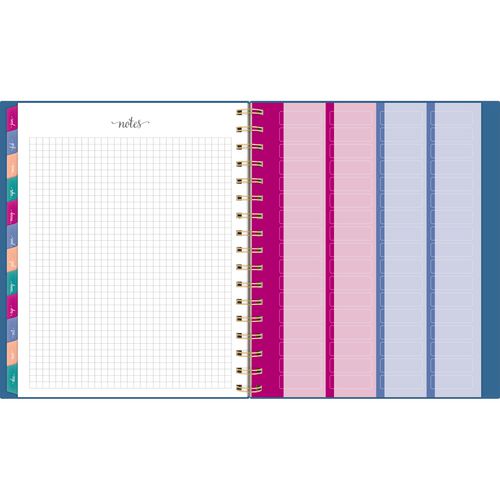 Harmony Weekly/monthly Poly Planner, 8.88 X 7.69, Blue/gold Cover, 13-month (jan To Jan): 2025 To 2026