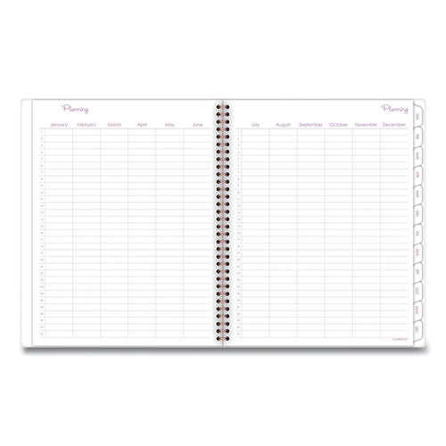 Mina Weekly/monthly Planner, Floral Artwork, 11 X 8.5, White/violet/peach Cover, 12-month (jan To Dec): 2026