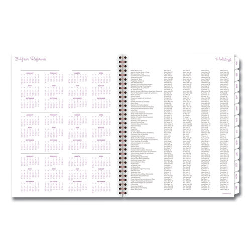 Mina Weekly/monthly Planner, Floral Artwork, 11 X 8.5, White/violet/peach Cover, 12-month (jan To Dec): 2026
