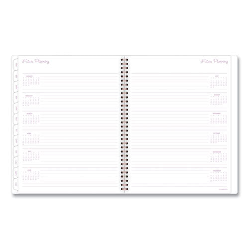 Mina Weekly/monthly Planner, Floral Artwork, 11 X 8.5, White/violet/peach Cover, 12-month (jan To Dec): 2026