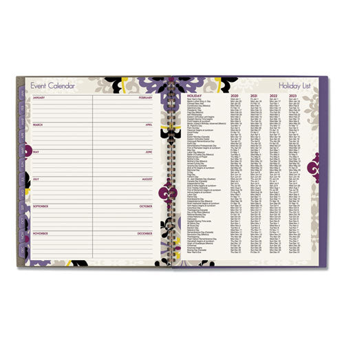 Vienna Weekly/monthly Appointment Book, Geometric Artwork, 11 X 8.5, Purple/tan Cover, 12-month (jan To Dec): 2026