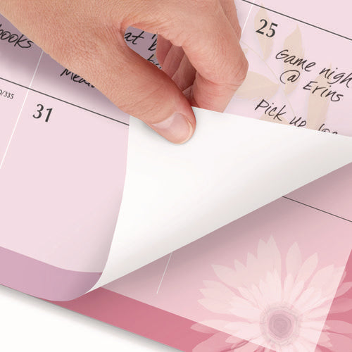 Paper Flowers Desk Pad, Floral Artwork, 22 X 17, Black Binding, Clear Corners, 12-month (jan To Dec): 2026
