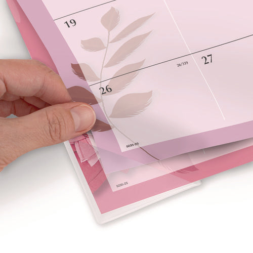 Paper Flowers Desk Pad, Floral Artwork, 22 X 17, Black Binding, Clear Corners, 12-month (jan To Dec): 2026