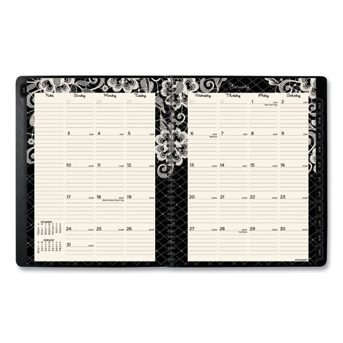 Lacey Weekly Block Format Professional Appointment Book, Lacey Artwork, 11 X 8.5, Black/white, 13-month: Jan 2026 To Jan 2027