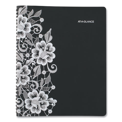 Lacey Weekly Block Format Professional Appointment Book, Lacey Artwork, 11 X 8.5, Black/white, 13-month: Jan 2026 To Jan 2027