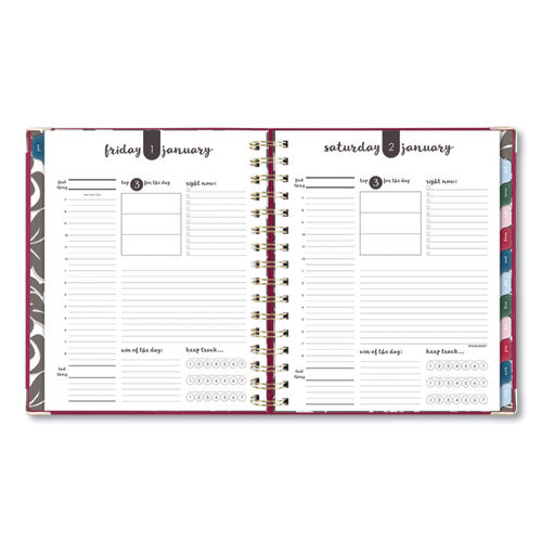 Harmony Daily Hardcover Planner, 8.75 X 7, Berry Cover, 12-month (jan To Dec): 2026