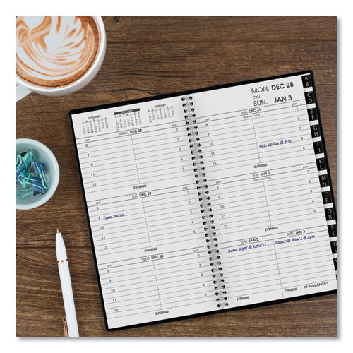 Compact Weekly Appointment Book, 6.25 X 3.25, Black Cover, 12-month (jan To Dec): 2026