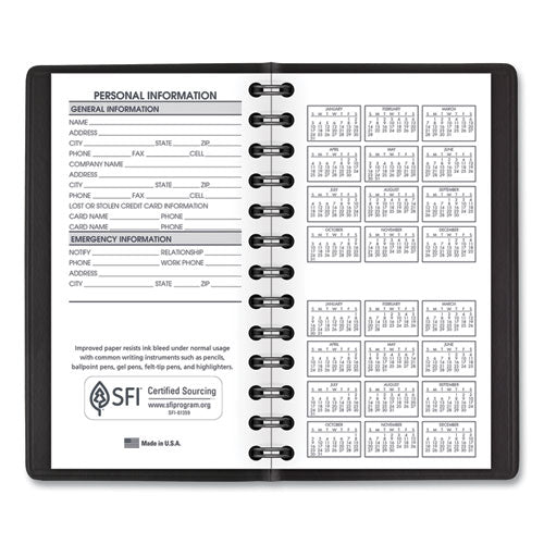 Weekly Planner, 4.5 X 2.5, Black Cover, 12-month (jan To Dec): 2026