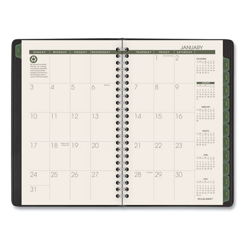 Recycled Weekly Block Format Appointment Book, 8.5 X 5.5, Black Cover, 12-month (jan To Dec): 2026
