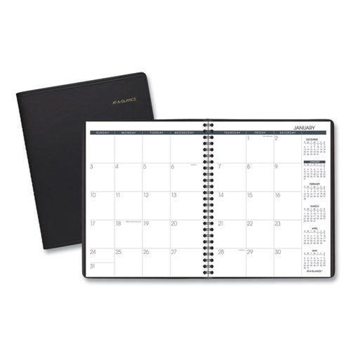 Monthly Planner, 8.75 X 7, Black Cover, 12-month (jan To Dec): 2026