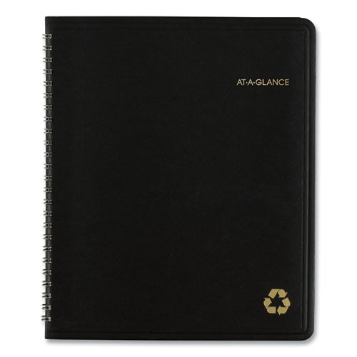 Recycled Monthly Planner With Perforated Memo Section, 8.75 X 7, Black Cover, 12-month (jan To Dec): 2026