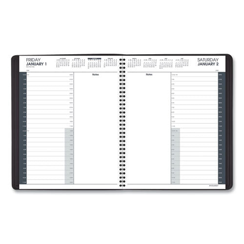 24-hour Daily Appointment Book, 11 X 8.5, Black Cover, 12-month (jan To Dec): 2026