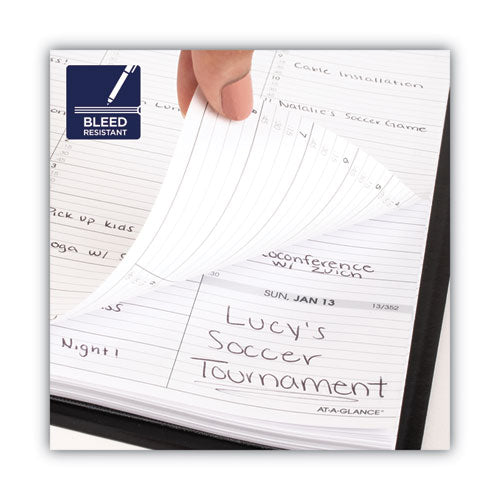 Two-person Group Daily Appointment Book, 11 X 8, Black Cover, 12-month (jan To Dec): 2026