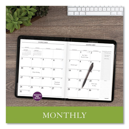 Executive Monthly Padfolio, 11 X 9, Black Cover, 13-month: Jan 2026 To Jan 2027