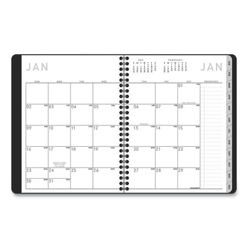 Contemporary Lite Weekly/monthly Planner, 8.75 X 7, Black Simulated Leather Cover, 12-month (jan To Dec): 2026