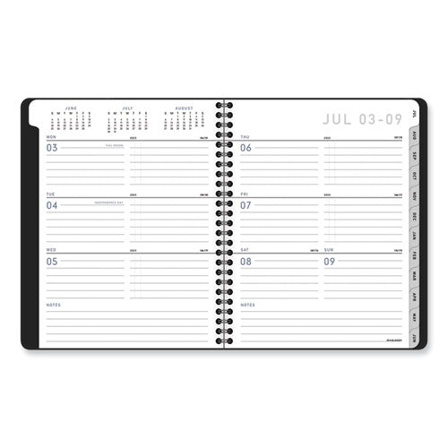 Contempo Lite Academic Year Weekly/monthly Planner, 8.75 X 7.87, Black Cover, 12-month (july To June): 2025 To 2026