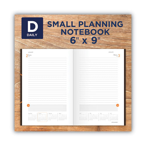 One-day-per-page Planning Notebook, 9 X 6, Dark Brown/orange Cover, 12-month (jan To Dec): 2026
