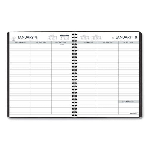 Weekly Planner Ruled For Open Scheduling, 8.75 X 6.75, Black Cover, 12-month (jan To Dec): 2026