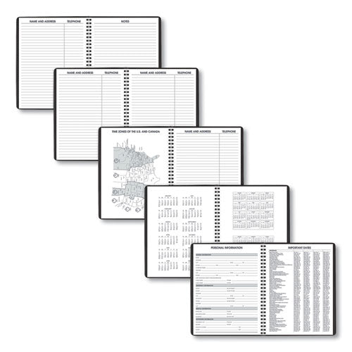 Weekly Planner Ruled For Open Scheduling, 8.75 X 6.75, Black Cover, 12-month (jan To Dec): 2026