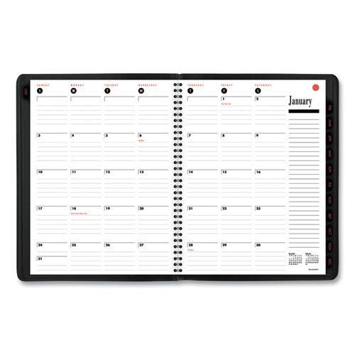 800 Range Weekly/monthly Appointment Book, 11 X 8.25, Black Cover, 12-month (jan To Dec): 2026