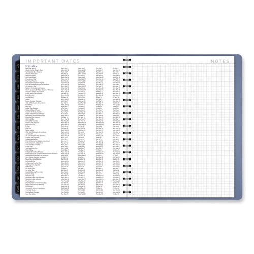 Contemporary Weekly/monthly Planner, 11.38 X 9, Slate Blue Cover, 12-month (jan To Dec): 2026