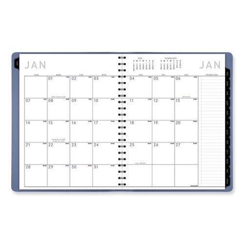 Contemporary Weekly/monthly Planner, 11.38 X 9, Slate Blue Cover, 12-month (jan To Dec): 2026
