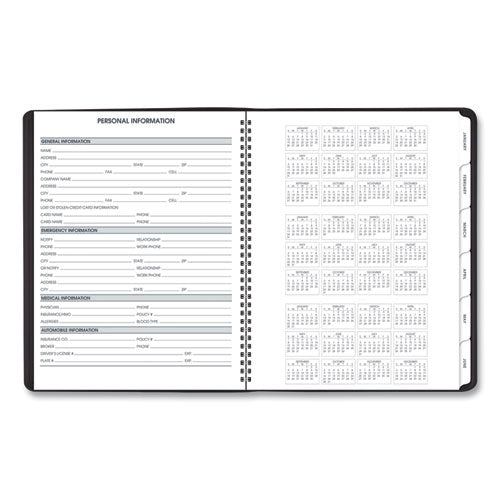 Triple View Weekly Vertical-column Format Appointment Book, 11 X 8.25, Black Cover, 12-month (jan To Dec): 2026
