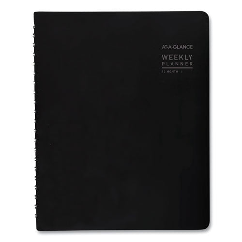 Contemporary Weekly/monthly Planner, Vertical-column Format, 11 X 8.25, Black Cover, 12-month (jan To Dec): 2026