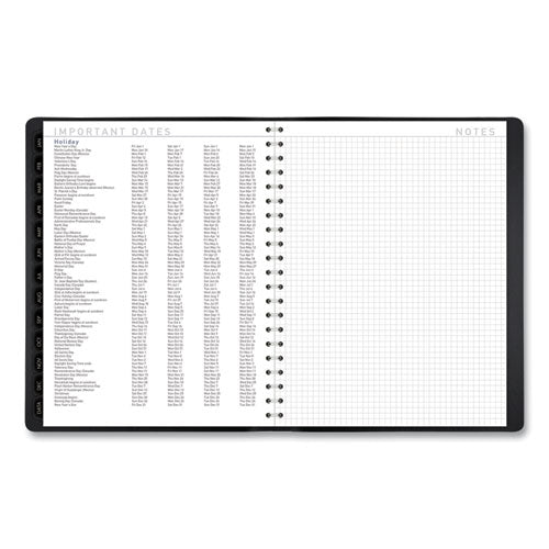 Contemporary Weekly/monthly Planner, Vertical-column Format, 11 X 8.25, Black Cover, 12-month (jan To Dec): 2026