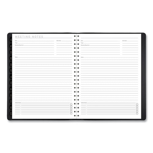 Contemporary Weekly/monthly Planner, Vertical-column Format, 11 X 8.25, Black Cover, 12-month (jan To Dec): 2026