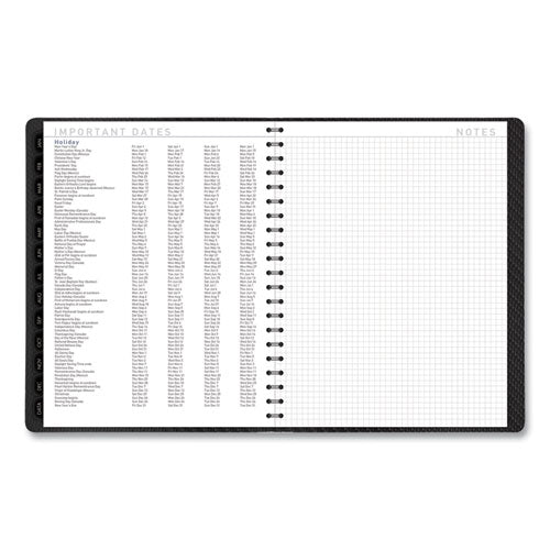 Contemporary Weekly/monthly Planner, Vertical-column Format, 11 X 8.25, Graphite Cover, 12-month (jan To Dec): 2026