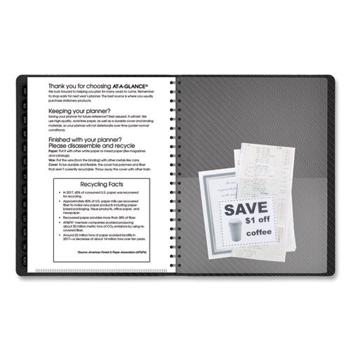 Contemporary Weekly/monthly Planner, Vertical-column Format, 11 X 8.25, Graphite Cover, 12-month (jan To Dec): 2026