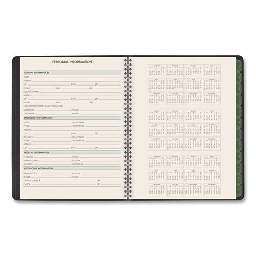 Recycled Weekly Vertical-column Format Appointment Book, 8.75 X 7, Black Cover, 12-month (jan To Dec): 2026