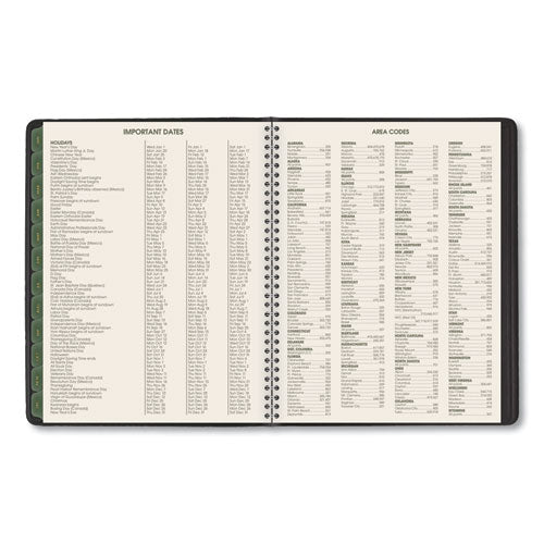 Recycled Weekly Vertical-column Format Appointment Book, 8.75 X 7, Black Cover, 12-month (jan To Dec): 2026