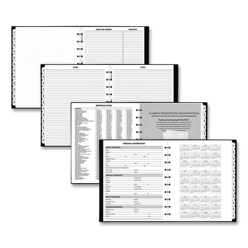 Move-a-page Academic Weekly/monthly Planners, 11 X 9, Black Cover, 12-month (july To June): 2025 To 2026