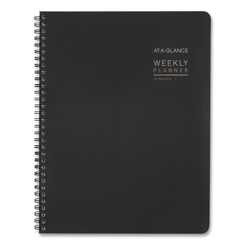 Contemporary Lite Weekly/monthly Planner, 11 X 8.25, Black Simulated Leather Cover, 12-month (jan To Dec): 2026