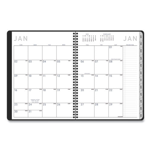 Contemporary Lite Weekly/monthly Planner, 11 X 8.25, Black Simulated Leather Cover, 12-month (jan To Dec): 2026