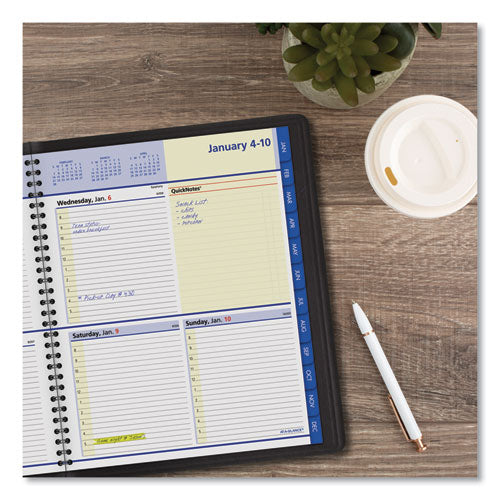 Quicknotes Weekly Block Format Appointment Book, 10 X 8, Black Cover, 12-month (jan To Dec): 2026