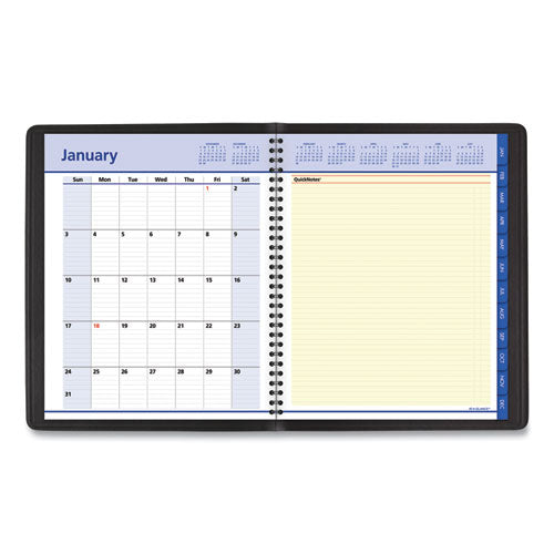 Quicknotes Weekly Block Format Appointment Book, 10 X 8, Black Cover, 12-month (jan To Dec): 2026