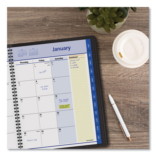 Quicknotes Monthly Planner, 11 X 8.25, Black Cover, 12-month (jan To Dec): 2026