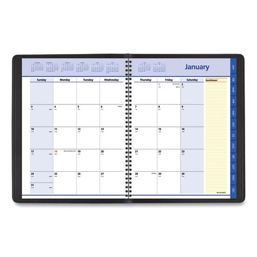 Quicknotes Monthly Planner, 11 X 8.25, Black Cover, 12-month (jan To Dec): 2026
