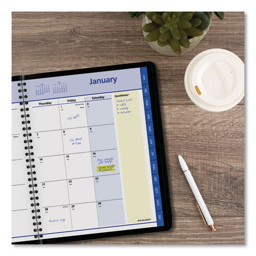 Quicknotes Monthly Planner, 8.75 X 7, Black Cover, 12-month (jan To Dec): 2026