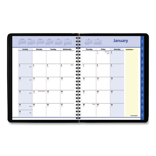 Quicknotes Monthly Planner, 8.75 X 7, Black Cover, 12-month (jan To Dec): 2026
