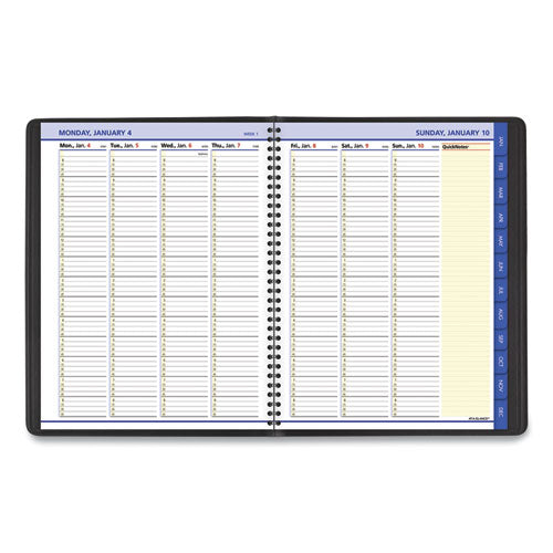 Quicknotes Weekly Vertical-column Format Appointment Book, 11 X 8.25, Black Cover, 12-month (jan To Dec): 2026