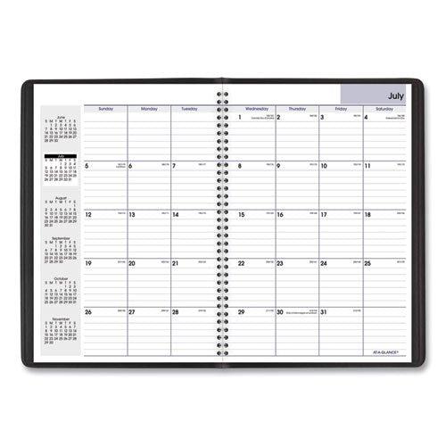 Dayminder Monthly Planner, Academic Year, Ruled Blocks, 12 X 8, Black Cover, 14-month: July 2025 To Aug 2026