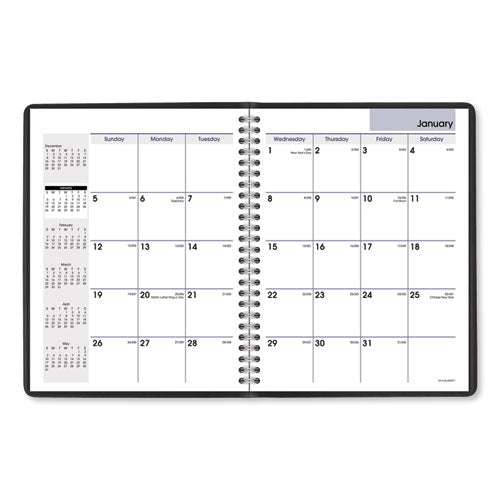 Dayminder Monthly Planner With Notes Column, Ruled Blocks, 8.75 X 7, Black Cover, 12-month (jan To Dec): 2026