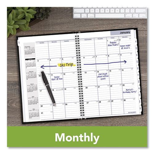 Dayminder Hard-cover Monthly Planner, Ruled Blocks, 11.75 X 8, Black Cover, 14-month: Dec 2025 To Jan 2027