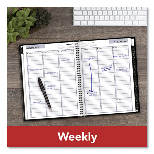 Dayminder Hardcover Weekly Vertical-column Format Appointment Book, 11 X 8, Black Cover, 12-month (jan To Dec): 2026