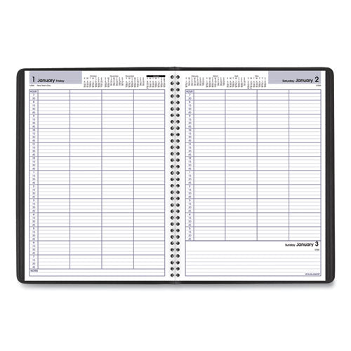 Dayminder Four-person Group Daily Appointment Book, 11 X 8, Black Cover, 12-month (jan To Dec): 2026