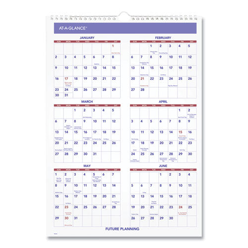 Monthly Wall Calendar With Ruled Daily Blocks, 12 X 17, White Sheets, 12-month (jan To Dec): 2026